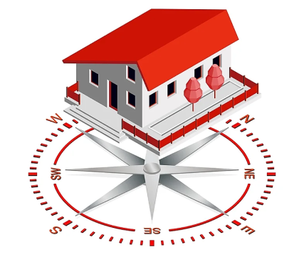 House with Vastu compass